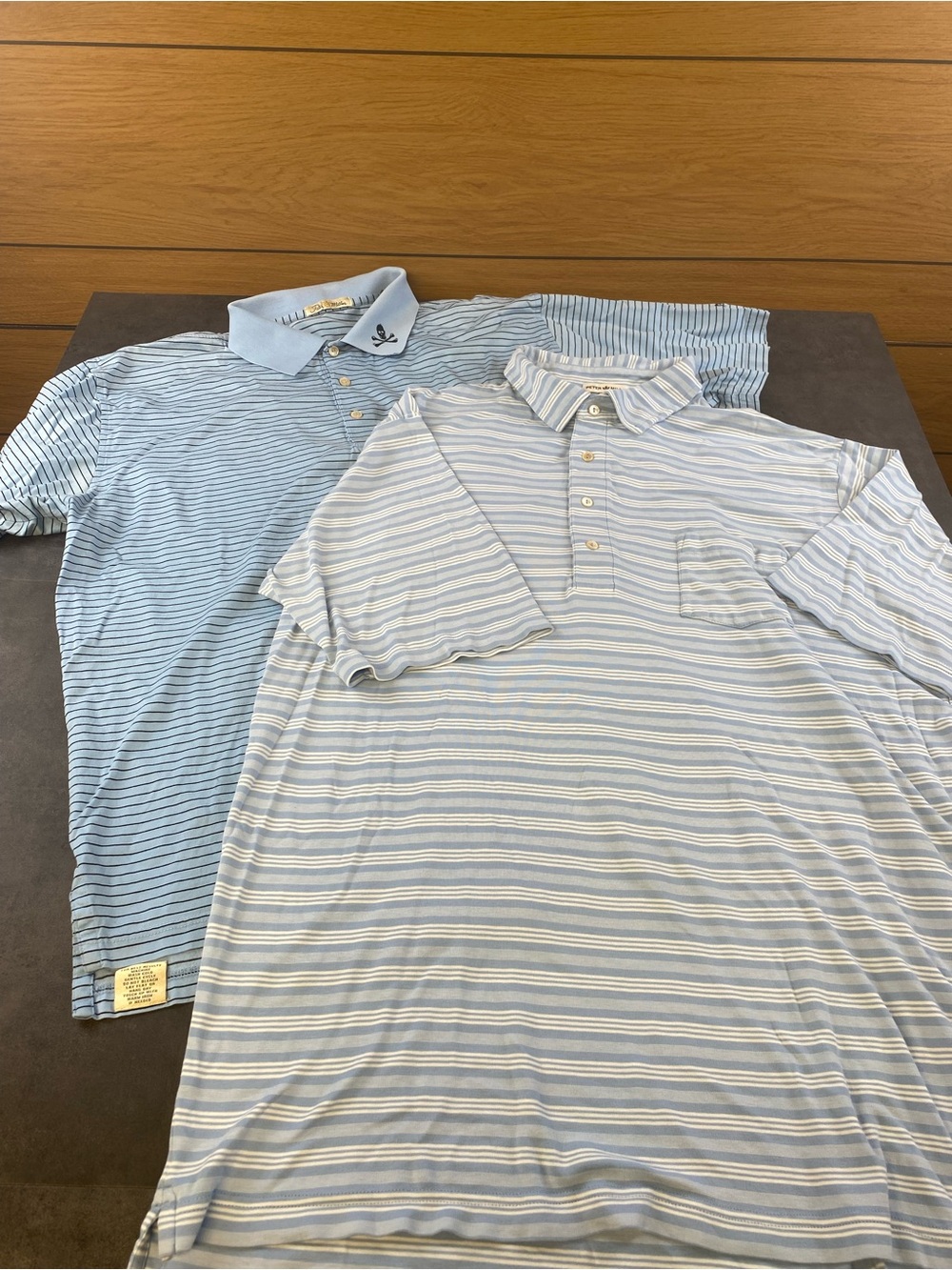 Peter Millar Men’s Lot of 2 Light Blue Striped Polo -XL